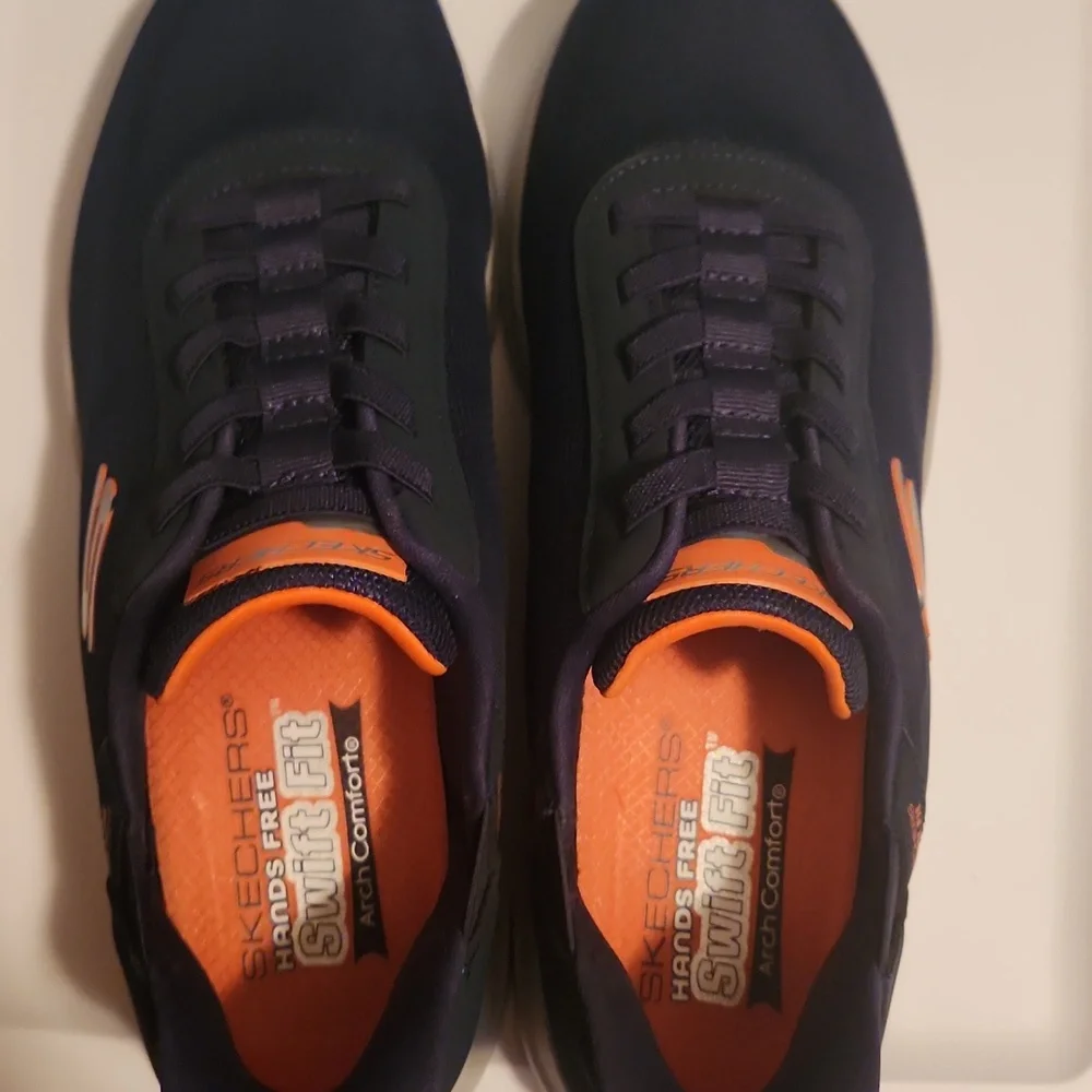 Skechers Men's Navy Athletic Shoes Slip On Size 10 - Picture 15 of 15